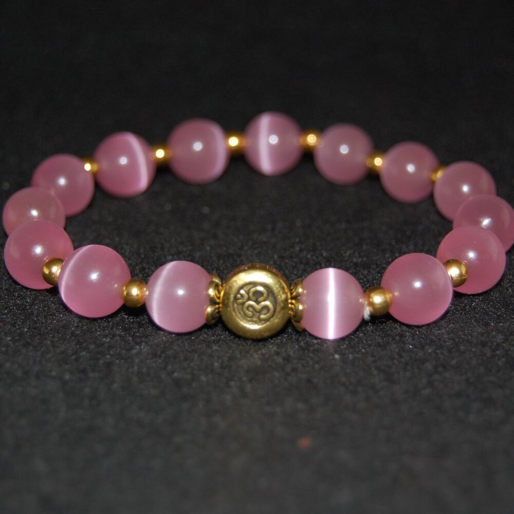 Om Bracelet,Cat Eye Like Beads,Colorful Bracelet
